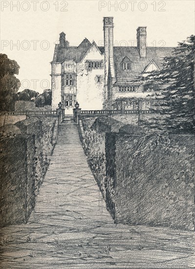 'Tirley Court, Cheshire: East Side', 1908. Artist: Charles Edward Mallows.