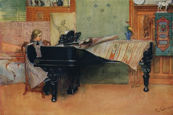 'Suzanne at the Piano', c1900. Artist: Carl Larsson.