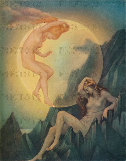 'Sleeping Earth and Wakening Moon', c1905. Artist: Mary Evelyn De Morgan.