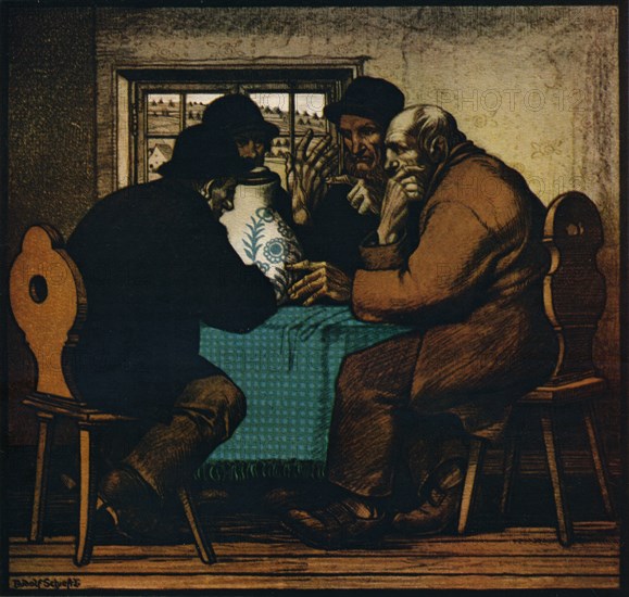 'The Drinkers', c1927. Artist: Rudolf Schiestl.