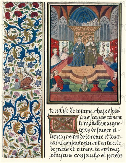 Illuminated page, with bordering, c1480 (1905). Artist: Unknown.