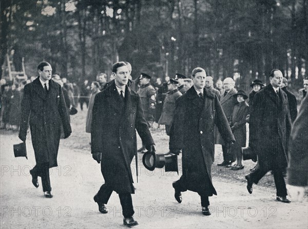 'King Edward VIII and his three brothers follow the gun carriage', 1936. Artist: Unknown.