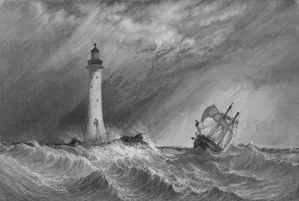 'Eddystone Light-House', 1836. Artist: William Bernard Cooke.