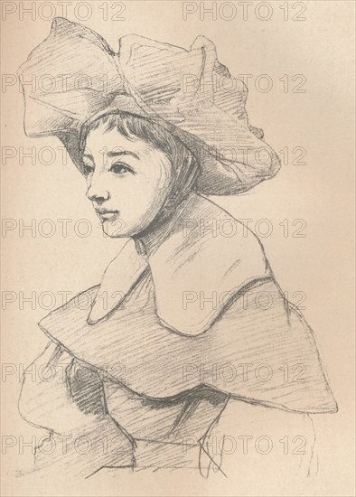 'Portrait of a Young Woman in a Large Hat, My Hagar', c1830. Artist: Jean-Baptiste-Camille Corot.