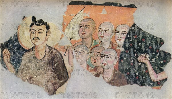 'Wallpainting recovered from a ruined shrine at Miran', c300. Artist: Unknown.