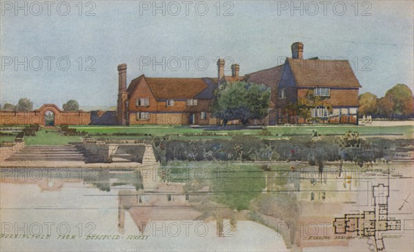 'Burningfold Farm, Dunsfold, Surrey', c1923. Artist: Harold Chalton Bradshaw.