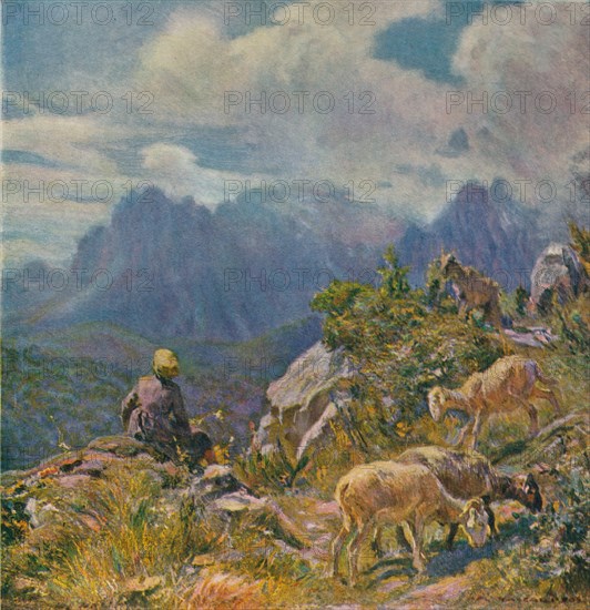 'Pastures in the Apuan Alps', c1922. Artist: Alfredo Vaccari.