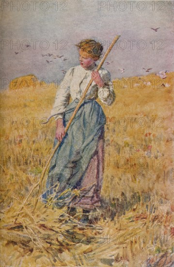 'Gleaning Oats, France', c1900. Artist: Lionel Percy Smythe.