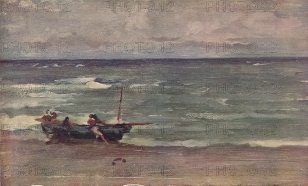 'Harmony in Blue and Silver: Beaching The Boat, Etretat', c1897. Artist: James Abbott McNeill Whistler.