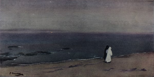'The Seashore, Moonlight', c1908. Artist: Sir John Lavery.
