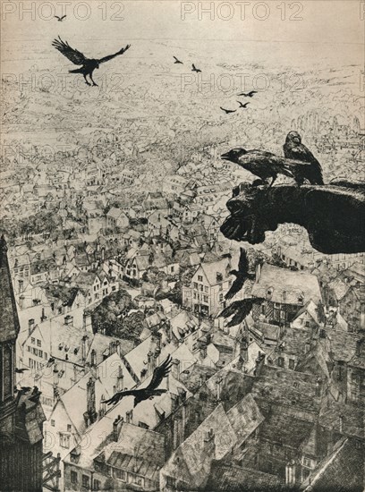 'The Jackdaws of Chartres', 1917. Artist: George Marples.