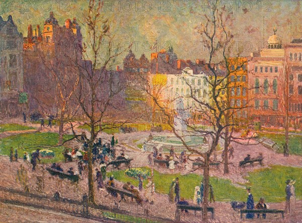 'March Sunshine, Leicester Square', c1914. Artist: Emile Claus.
