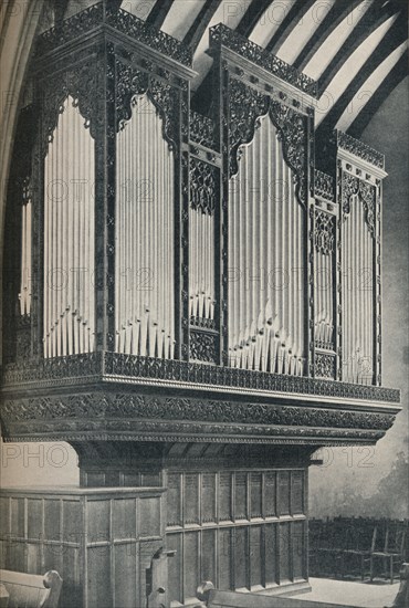 'Organ in Towyn Parish Church', c1910. Artist: Unknown.