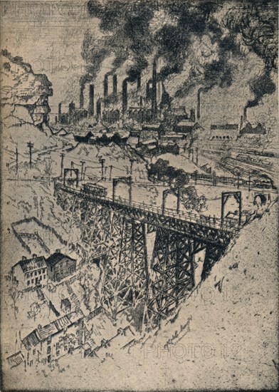 'Steel-Edgar Thomson Works', 1909. Artist: Joseph Pennell.