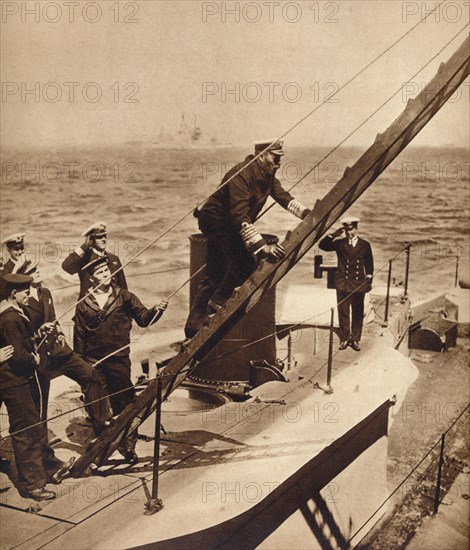 King George V afloat with his Navy, c1910s (1935). Artist: Unknown.