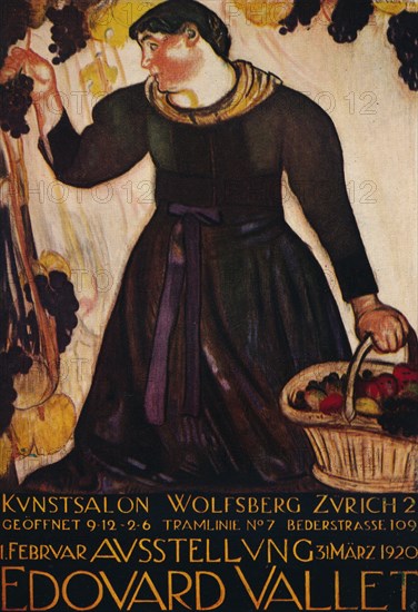'Poster by Edouard Vallet, for his exhibition at the Wolfsberg Gallery, Zurich', 1920. Artist: Edouard Vallet.