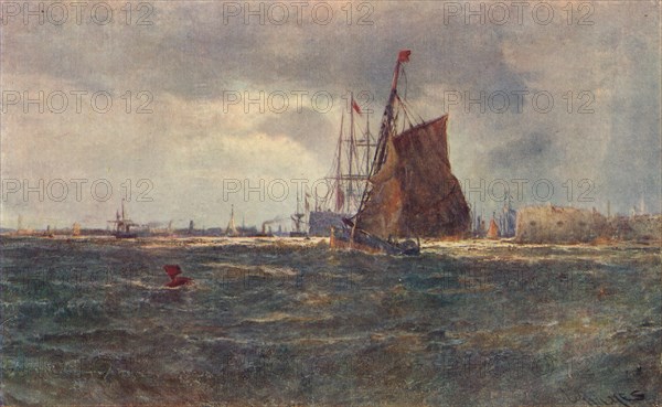 'Entrance to Portsmouth Harbour', late 19th Century (1906). Artist: Unknown.