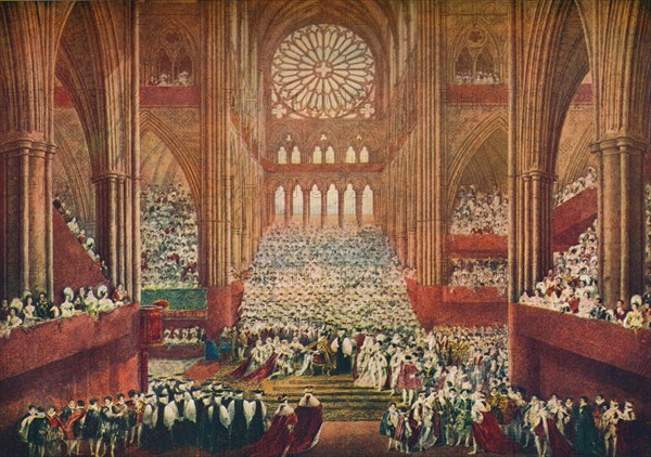 The Coronation of King George IV in Westminster Abbey, London, 1821 (1906). Artist: Pugin & Stephanoff.