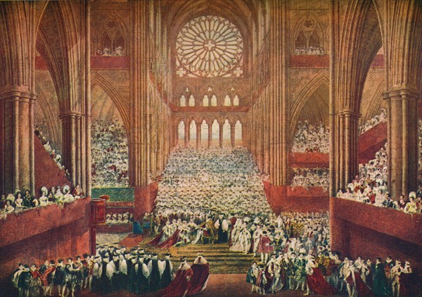 The Coronation of King George IV in Westminster Abbey, London, 1821 (1906).  Artist: Pugin & Stephanoff.