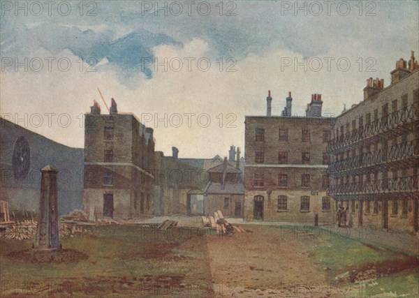 'Queen's Bench Prison - The Prisoner's Yard', Borough High Street, Southwark, London, 1879 (1926) Artist: John Crowther.