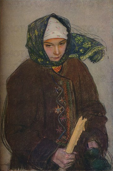 'A Ruthenian Peasant Girl', c1907. Artist: Theodor Axentowicz.
