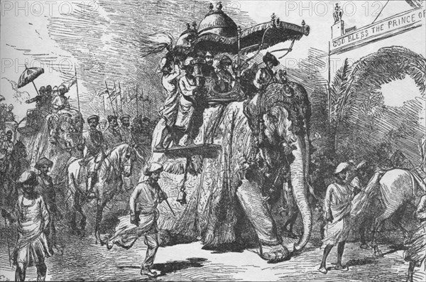 Entry of the Prince of Wales into Baroda, India, on 9 November 1875 (1908). Artist: Unknown.