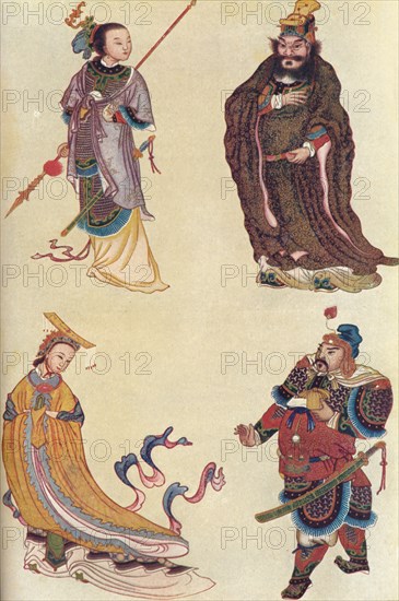 Four famous figures in Chinese history, 1907. Artist: Unknown.