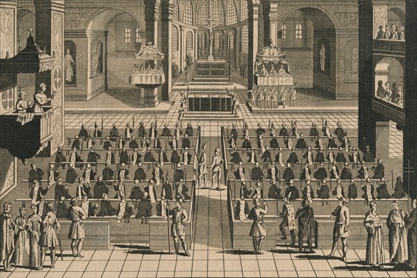 'The Celebration of the Auto-Da-Fee or Act of Faith in the Inquisition', 1769. Artist: Unknown.