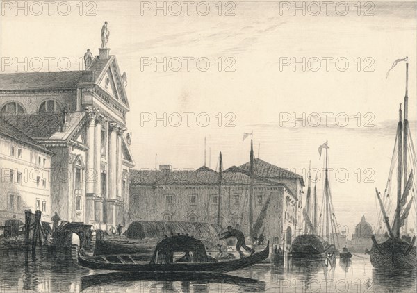 'San Giorgio Maggiore. Moonlight', 19th century. Artist: Charles George Lewis.