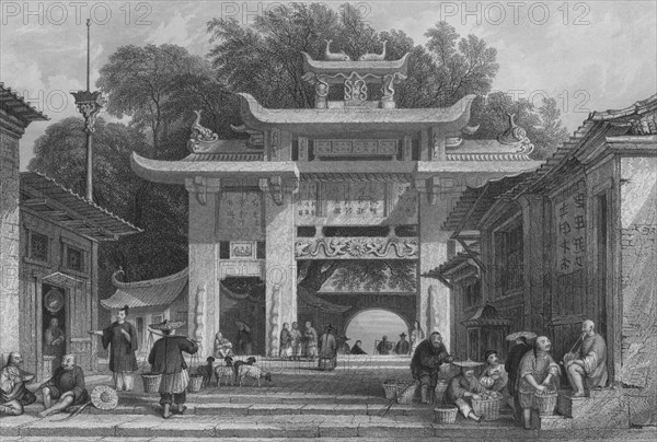 'Entrance into the City of Amoy', 1843. Artist: S Fisher.