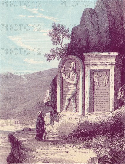 'Assyrian Sculpture at the Nahr El Kelb or Dog River', c19th century. Creator: Unknown.