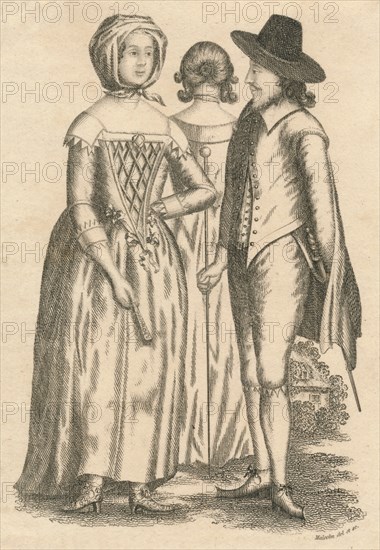 'Dress Reign of Charles I, and Interregnum', 1810. Artist: Unknown.
