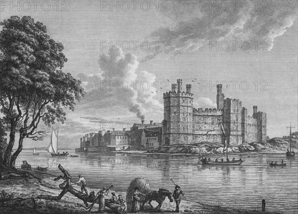 'Caernarvon Castle', 1778. Artist: William Watts.