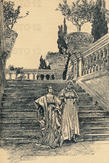 'Scene from Much Ado about Nothing', c1890. Artist: Edwin Austin Abbey.