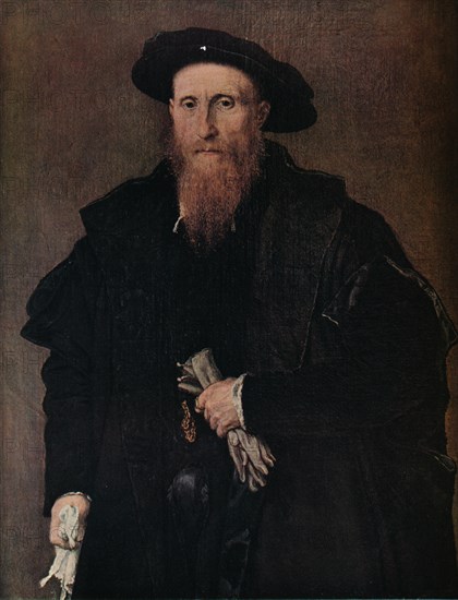 'Portrait of a gentleman with gloves', c1543. Artist: Lorenzo Lotto.