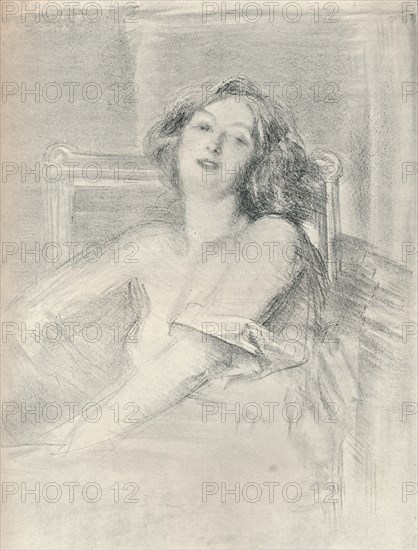 'Lithograph portrait of a woman', c1905. Artist: Albert de Belleroche.