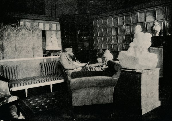 'Auguste Rodin Among His Books At 77 Rue De Varenne', c1900. Artist: Unknown.