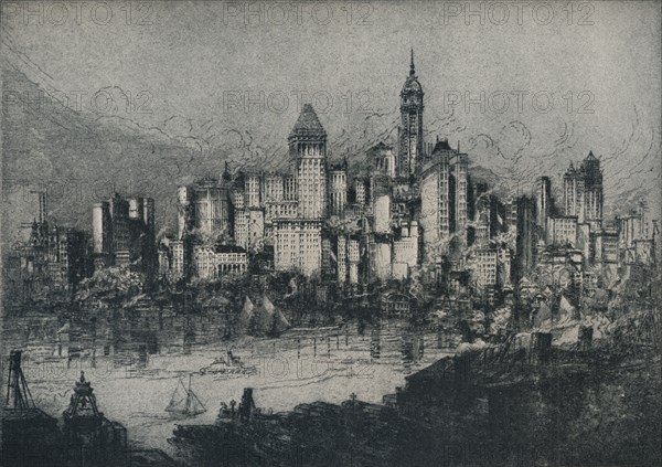 'New York From Brooklyn', c1913. Artist: William Monk.