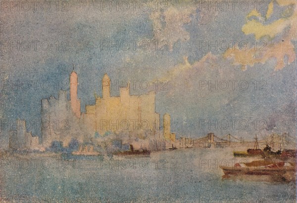 'New York From The Sound', c1913. Artist: William Monk.