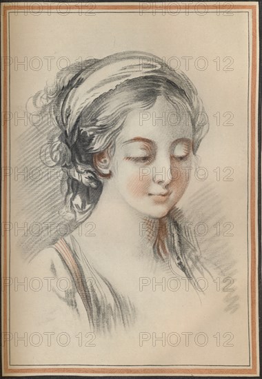 'Head of a Girl', c1746. Artist: Francois Boucher.