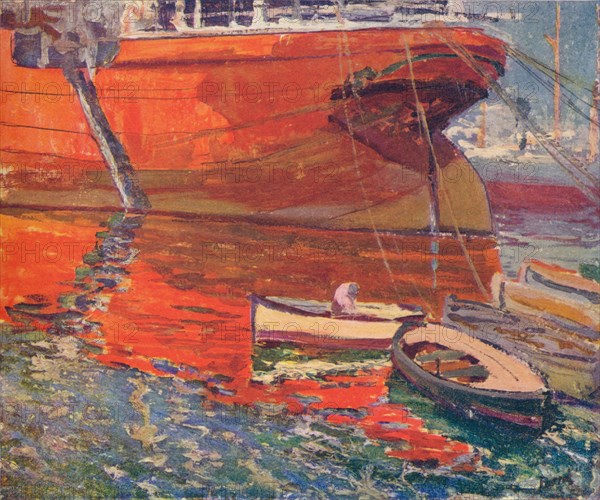 'The Red Ship, Barcelona', c1915. Artist: Rafael Forns y Romans.