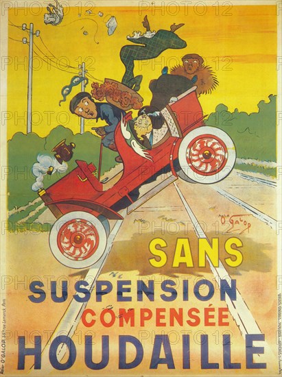 Advertisement for Houdaille car suspension, c1900. Artist: Unknown.