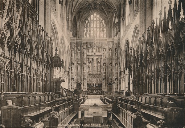 Choir of Winchester Cathedral, Hampshire, early 20th century(?). Artist: Unknown.