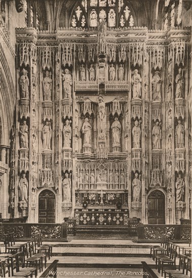 The reredos, Winchester Cathedral, Hampshire, early 20th century(?). Artist: Unknown.