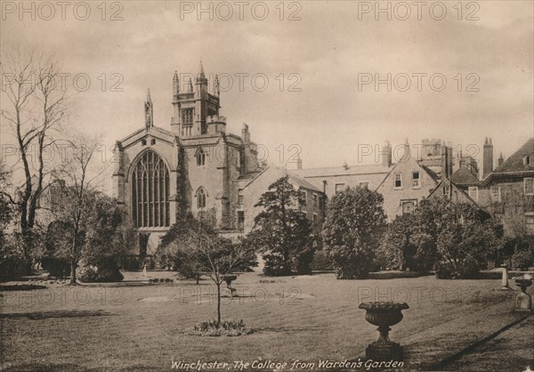Winchester College from the Warden's Garden, Hampshire, early 20th century(?). Artist: Unknown.