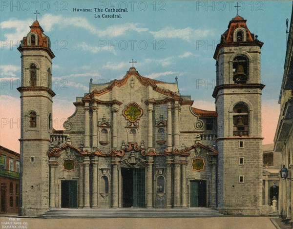 Havana Cathedral, Cuba, c1920.  Artist: Unknown.