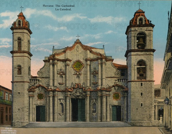 Havana Cathedral, Cuba, c1920. Artist: Unknown.