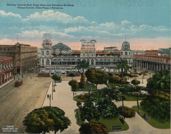 Central Park, Plaza Hotel and Politeama Building, Havana, Cuba, c1920. Artist: Unknown.