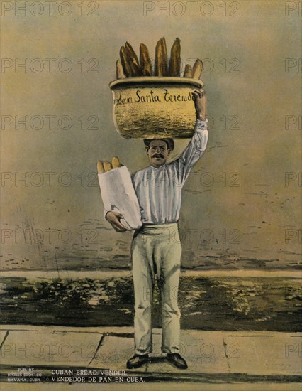 Cuban bread vendor, c1920. Artist: Unknown.