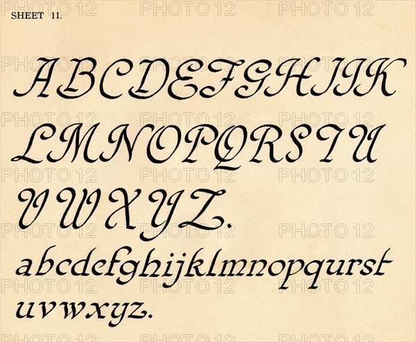 Sheet 11, from a portfolio of alphabets, 1929. Artist: Unknown.